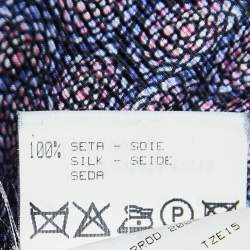 مملوكة مسبقًا Roberto Cavalli Purple Floral Print Silk Single Breasted Blazer S