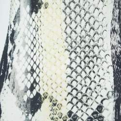 Pre Owned Roberto Cavalli White/Black Snakeskin Print Jersey Tank Top M