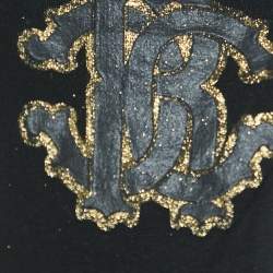 Pre Owned Roberto Cavalli White/Black Snakeskin Print Jersey Tank Top M