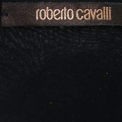 Pre Owned Roberto Cavalli White/Black Snakeskin Print Jersey Tank Top M