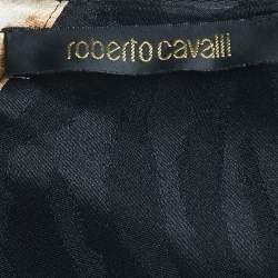 Pre Owned Roberto Cavalli Black Crepe Sleeveless Fitted Short Dress S