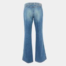 Pre Owned Roberto Cavalli Blue Denim High Waist Flared Jeans M Waist 28"