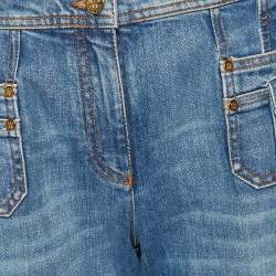 Pre Owned Roberto Cavalli Blue Denim High Waist Flared Jeans M Waist 28"