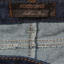 Pre Owned Roberto Cavalli Dark Blue Denim Flared Jeans M Waist 32"