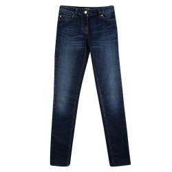 Roberto Cavalli Indigo Faded Effect Denim Jeans S