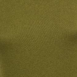 Pre Owned Roberto Cavalli Green Cashmere Turtle Neck Top M