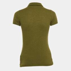 Pre Owned Roberto Cavalli Green Cashmere Turtle Neck Top M