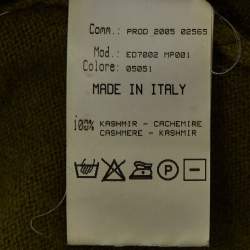 Pre Owned Roberto Cavalli Green Cashmere Turtle Neck Top M