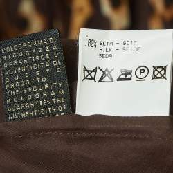 Pre Owned Roberto Cavalli Brown Animal Print Silk Ruffled Mini Dress L