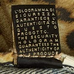 Pre Owned Roberto Cavalli Blue Washed Denim Snake Metal Detail Jeans S Waist 38''