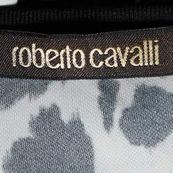 Pre Owned Roberto Cavalli Black Animal Print Jersey Knee-Length Dress M