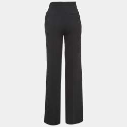 Pre Owned Roberto Cavalli Black Crepe High Waist Trousers S