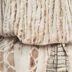 مملوكة مسبقًا Roberto Cavalli Grey Sequin Print Silk Tie-Up Dress M