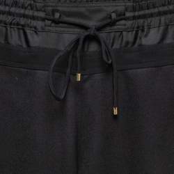 Pre Owned Roberto Cavalli Black Silk Trimmed Wool Elasticated Waist Joggers S