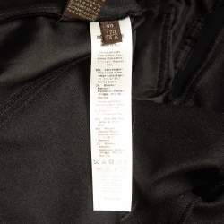 Pre Owned Roberto Cavalli Black Silk Trimmed Wool Elasticated Waist Joggers S