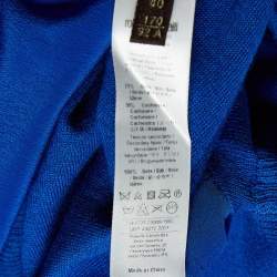 Pre Owned Roberto Cavalli Blue Silk & Cashmere Short Sleeve Jumper S