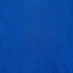 Pre Owned Roberto Cavalli Blue Silk & Cashmere Short Sleeve Jumper S