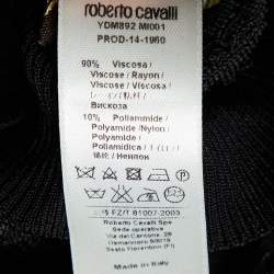 Pre Owned Roberto Cavalli Black/Blue Gradient Perforated Knit Jumper S