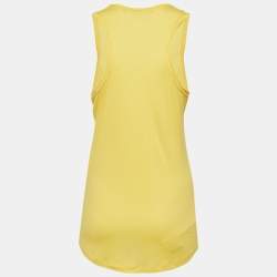 Pre Owned Roberto Cavalli Printed Yellow Modal Knit Tank Top 