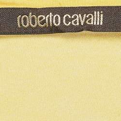 Pre Owned Roberto Cavalli Printed Yellow Modal Knit Tank Top 