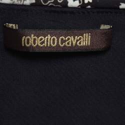 Pre Owned Roberto Cavalli Multicolor Floral Print Jersey Long Sleeve Top S