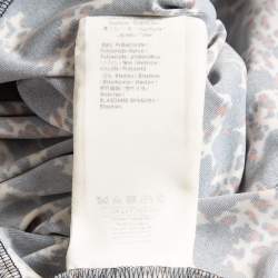 Pre Owned Roberto Cavalli Brown/Black Leopard Print Jersey Asymmetric Midi Dress