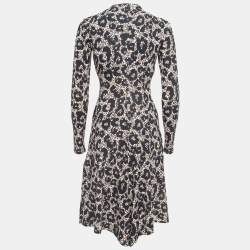 Pre Owned Roberto Cavalli Brown/Black Leopard Print Jersey Asymmetric Midi Dress