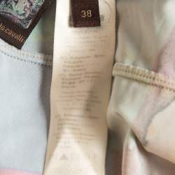 Pre Owned Roberto Cavalli Multicolor Printed Jersey V-Neck Mini Dress S