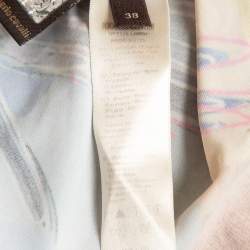 Pre Owned Roberto Cavalli Multicolor Printed Jersey V-Neck Mini Dress S