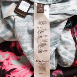 Pre Owned Roberto Cavalli Multicolor Printed Jersey V-Neck Midi Dress S