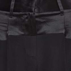 Pre Owned Roberto Cavalli Black Silk Pleated Shorts M