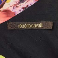 Roberto Cavalli Multicolor Print Jersey Cap Sleeve Midi Dress S
