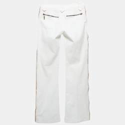 Roberto Cavalli White Contrast Trim Denim Buttoned Jeans XS