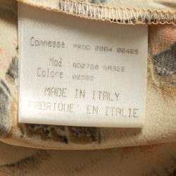 Pre Owned Roberto Cavalli Multicolor Printed Satin Silk Glitter Detail Shirt S