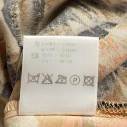 Pre Owned Roberto Cavalli Multicolor Printed Satin Silk Glitter Detail Shirt S