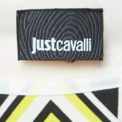 Pre Owned Roberto Cavalli Orange Printed Jersey Mini Dress L