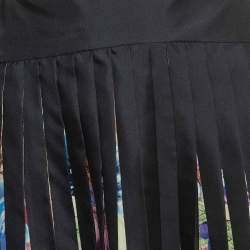 Pre Owned Roberto Cavalli Multicolor Floral Printed Silk Pleated Mini Skirt S