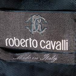 Pre Owned Roberto Cavalli Black Cotton Chain Tasseled Jacket S