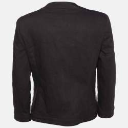 Pre Owned Roberto Cavalli Black Cotton Chain Tasseled Jacket S