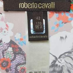 Pre Owned Roberto Cavalli Floral Print Silk Kaftan Top M
