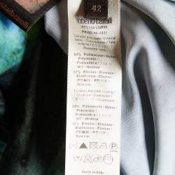 Pre Owned Roberto Cavalli Multicolor Printed Jersey Mid Dress M