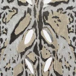 Pre Owned Roberto Cavalli Black and Metallic Patterned Knit Long Dress S