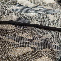 Pre Owned Roberto Cavalli Black and Metallic Patterned Knit Long Dress S