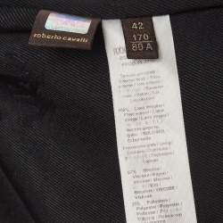 Pre Owned Roberto Cavalli Beige Tiger Print Fleece Wool Mini Skirt M