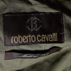 Pre Owned Roberto Cavalli Green Cotton Oversized Sleeveless Coat M