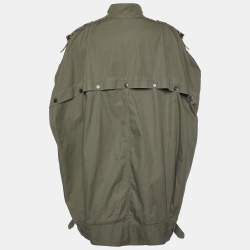 Pre Owned Roberto Cavalli Green Cotton Oversized Sleeveless Coat M