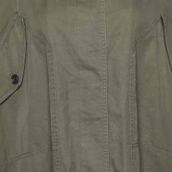 Pre Owned Roberto Cavalli Green Cotton Oversized Sleeveless Coat M