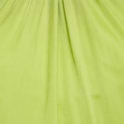 Pre Owned Roberto Cavalli Fluorescent Green Jersey Shoulder Strap Top L