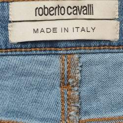 Pre Owned Roberto Cavalli Blue Embellished Denim Jeans M Waist 24"