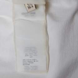 Pre Owned Roberto Cavalli White Crystal Embellished Knit Top M